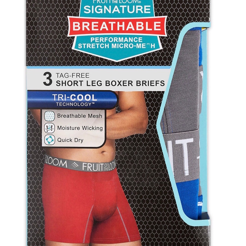 Men's 🆕 Fruit Of The Loom 3 pack Boxer Briefs factory sealed, cotton